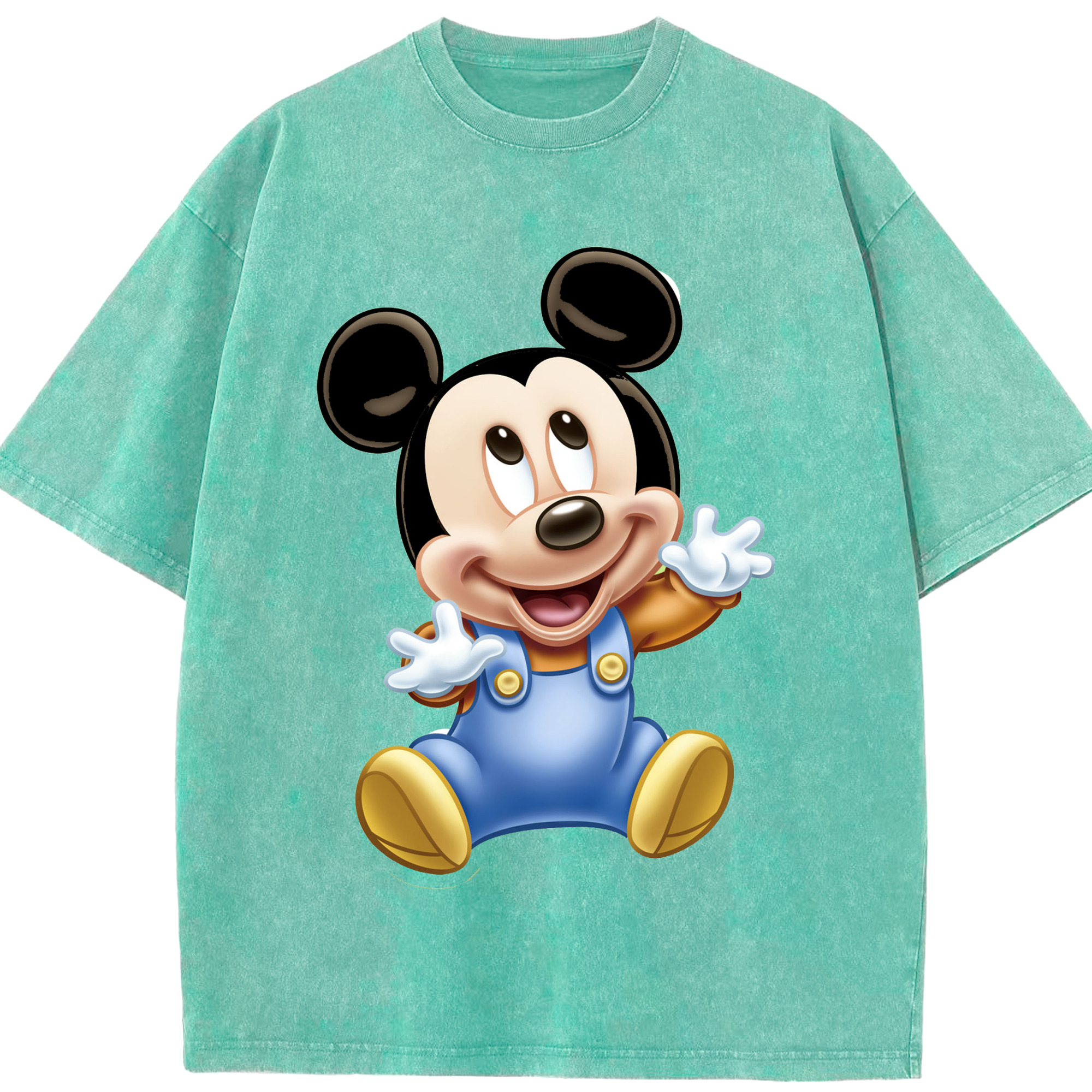 （画像用） ミッキーマウス Mickey Mouse 綿100% ヴィンテージ風 半袖Tシャツ（フロントプリント）